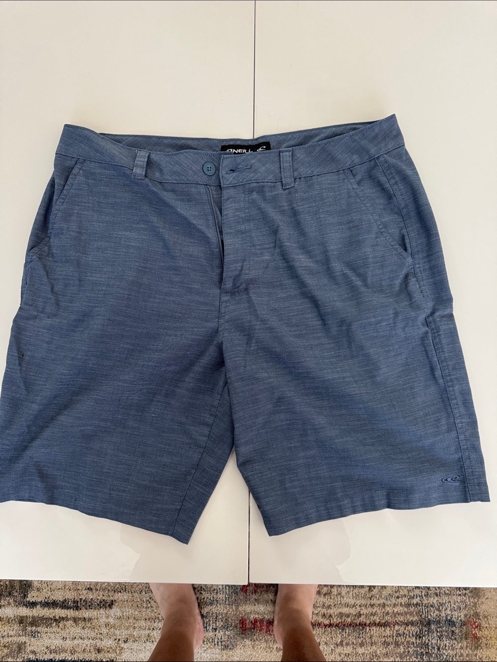 O'Neill Men's Heather Navy Flat Front Shorts